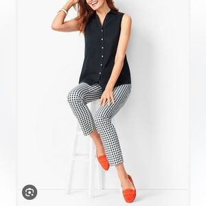 NWT Talbots Petite Gingham pant sz 8